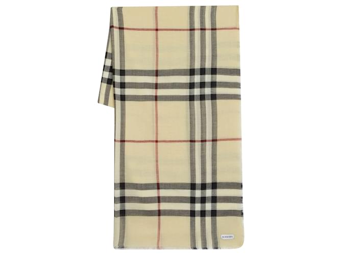 Giant Check Scarf - Burberry - Wool - Neutral  ref.1355036