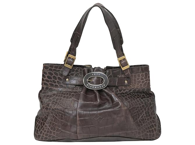 Anya Hindmarch Croc-Embossed Tote Bag in Brown Leather  ref.1355043