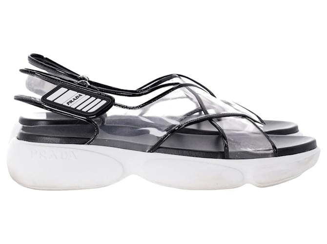 Sandálias Prada Cloudbust em plástico transparente Branco  ref.1355049