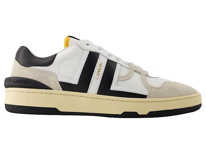 Clay Low Top Sneakers - Lanvin - Leather - White/Black Pony-style calfskin  ref.1355062