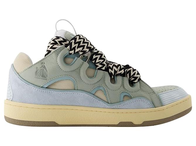 Curb Sneakers - Lanvin - Leather - Blue Pony-style calfskin  ref.1355063