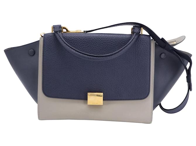 Céline Celine Medium Trapeze Bag aus blauem Kalbsleder Kalbähnliches Kalb  ref.1355151