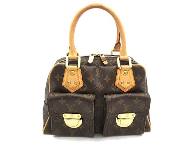 Louis Vuitton Manhattan PM Canvas Handbag M40026 in good condition Cloth  ref.1355195