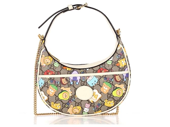 Gucci Kawaii GG Supreme Mini Shoulder Bag in Beige Canvas Cotton  ref.1355233