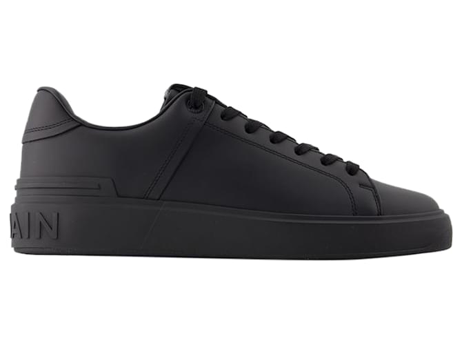 B-Court Sneakers - Balmain - Leather - Black Pony-style calfskin  ref.1355246