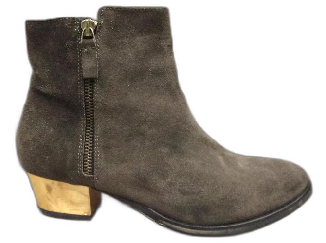 Bottines Maje en daim kaki