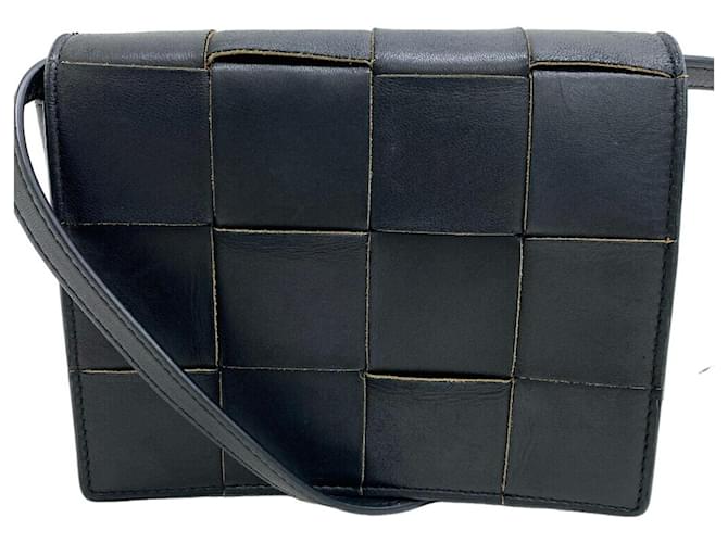 Casete Bottega Veneta Negro Cuero  ref.1355355