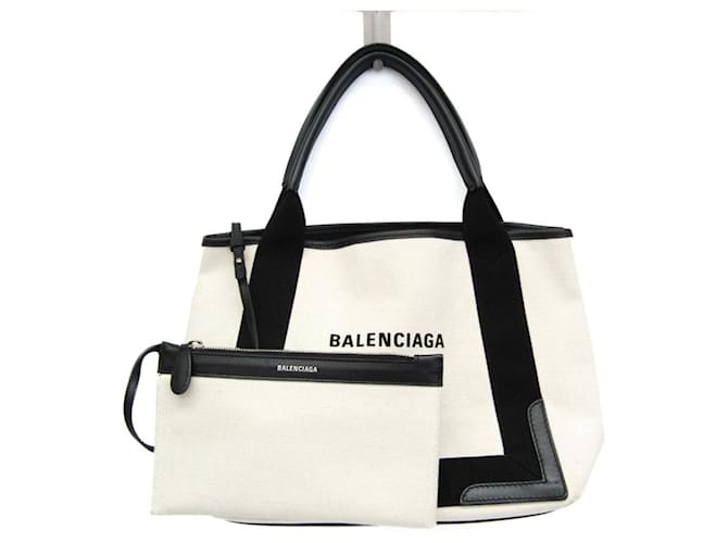 Everyday Balenciaga Cabas Marine Toile Blanc  ref.1355431