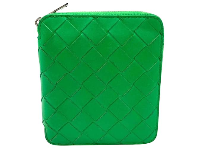 Bottega Veneta Intrecciato Green Leather  ref.1355507