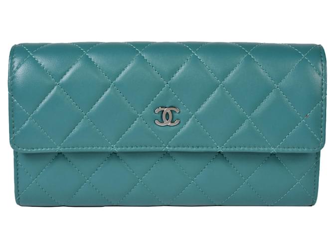 Chanel COCO Mark Turquoise Leather  ref.1355746