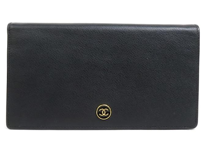 Timeless Chanel Coco button Black Leather  ref.1355785