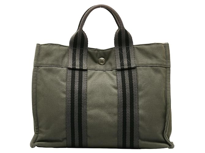 Hermès Fourre Tout Khaki Baumwolle  ref.1355796