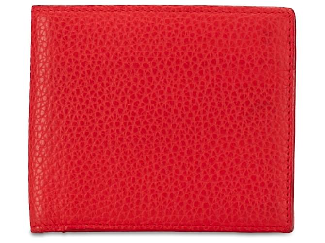 Bottega Veneta Red Leather Bifold Wallet Pony-style calfskin  ref.1355819