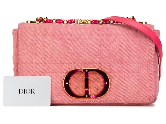 Dior Pink Medium Macrocannage Denim Caro Cloth  ref.1355833