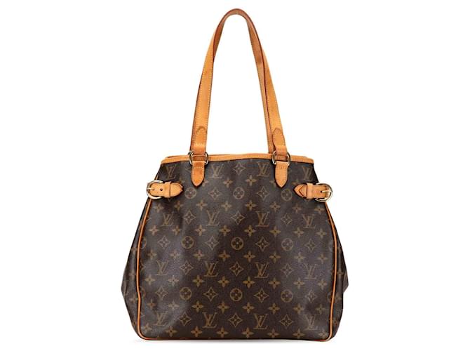 Louis Vuitton Brown Monogram Batignolles Vertical Tote Leather Cloth  ref.1355843