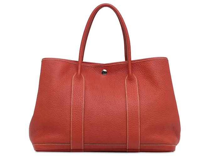 Hermès Orange Negonda Garden Party 36 Cuir Veau façon poulain  ref.1355850