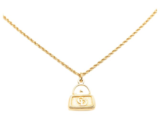 Collana con ciondolo a forma di borsa in oro Dior D'oro Metallo Placcato in oro  ref.1355856