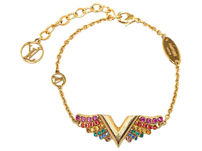 Louis Vuitton Essential V-Armband aus Gold Golden Metall Vergoldet  ref.1355880
