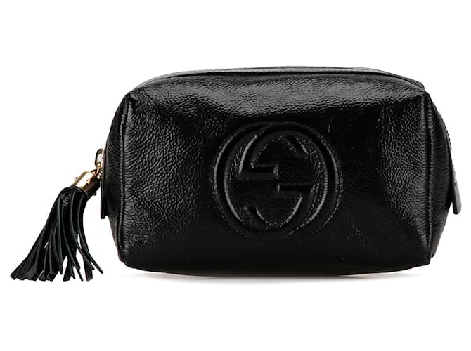 Bolsa de cosméticos em couro Gucci Soho preta Preto Bezerro-como bezerro  ref.1355894