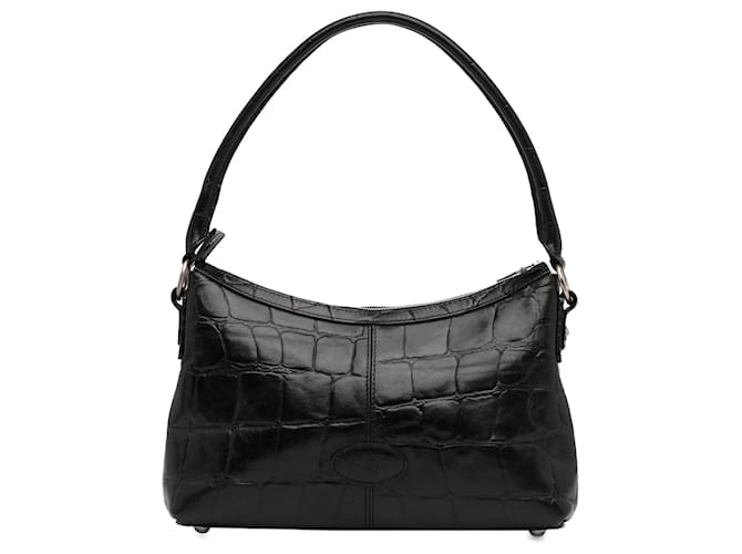 Mulberry Black Embossed Leather Shoulder Bag Pony-style calfskin  ref.1355895