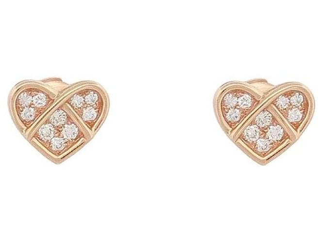 NEW POIRAY L'ATTRAPE COEUR DIAMOND ROSE GOLD EARRINGS 18K EARRING Golden Pink gold  ref.1355924