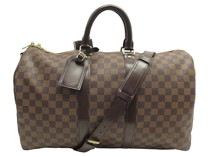 NEUE LOUIS VUITTON KEEPALL REISETASCHE 45 DAMIER UMHÄNGETASCHE REISEN Braun Leinwand  ref.1355935