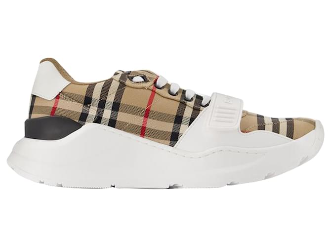 Lf Tnr New Regis L Chk Sneakers - Burberry - Multi - Cotton Brown Beige  ref.1355982