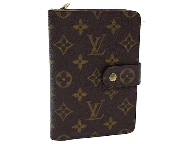 Cartera con cremallera Porto Papie y monograma LOUIS VUITTON M61207 LV Auth 71891 Lienzo  ref.1356089