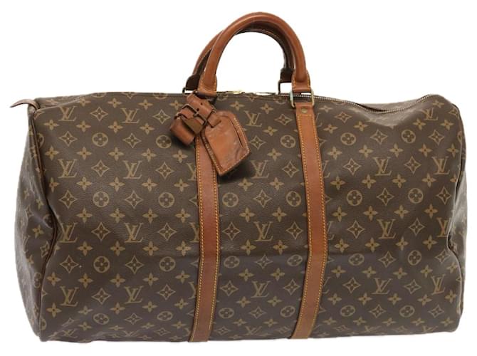 Louis Vuitton Monograma Keepall 55 Boston Bag M41424 LV Auth th4822 Lona  ref.1356110