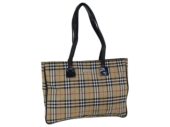 Autre Marque Burberrys Nova Check Blue Label Tote Bag Nylon Beige Nero Auth bs13687  ref.1356136