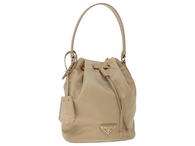 PRADA bolsa de ombro de náilon 2maneira Bege Aut. 71637UMA Nylon  ref.1356181