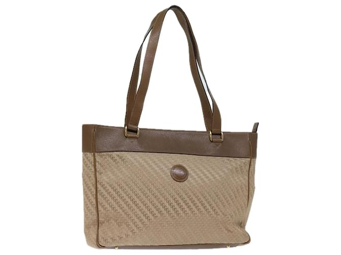 GUCCI Borsa Tote Canvas Beige Marrone Auth 72800 Tela  ref.1356187