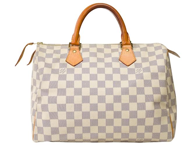 LOUIS VUITTON Speedy Bag in White Canvas - 101838 Cloth  ref.1356222