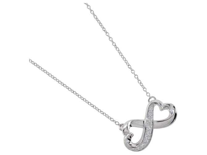 Tiffany & Co Double loving heart Silvery White gold  ref.1356264
