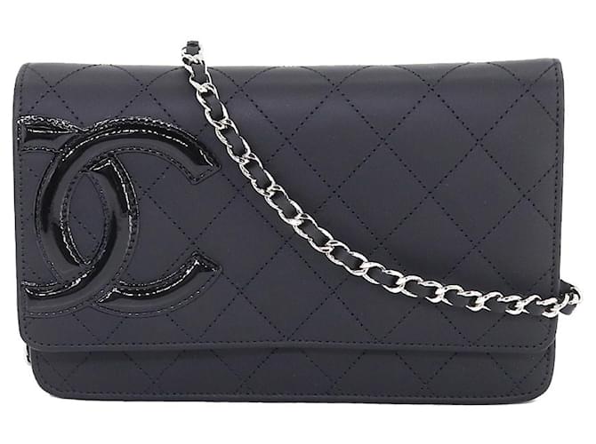 Chanel Cambon Line Schwarz Leder  ref.1356432