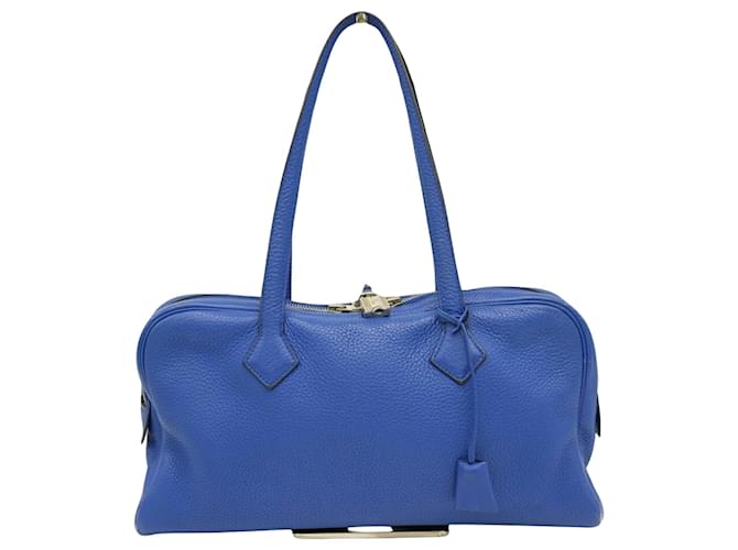Hermès Victoria Blu Pelle  ref.1356477