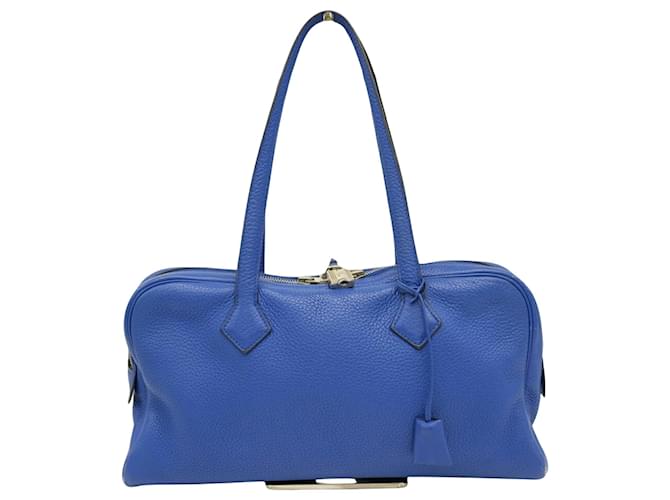 Hermès Victoria Blue Leather  ref.1356477