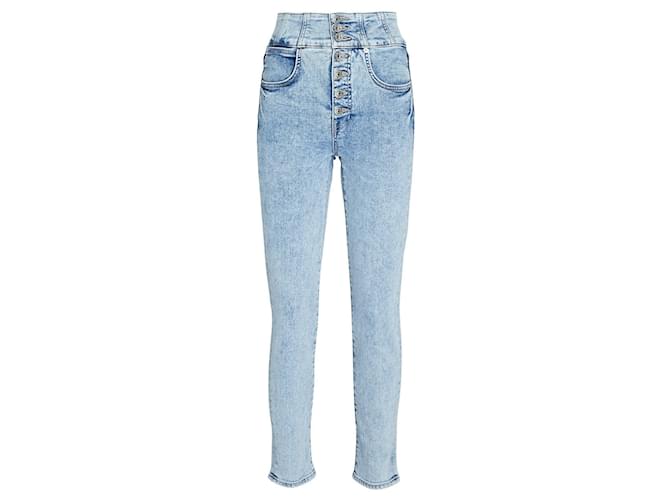 Autre Marque Veronica Beard Vail Katherine Corset-Waist Extra High Rise Jeans Skinny Azul Algodão  ref.1356576