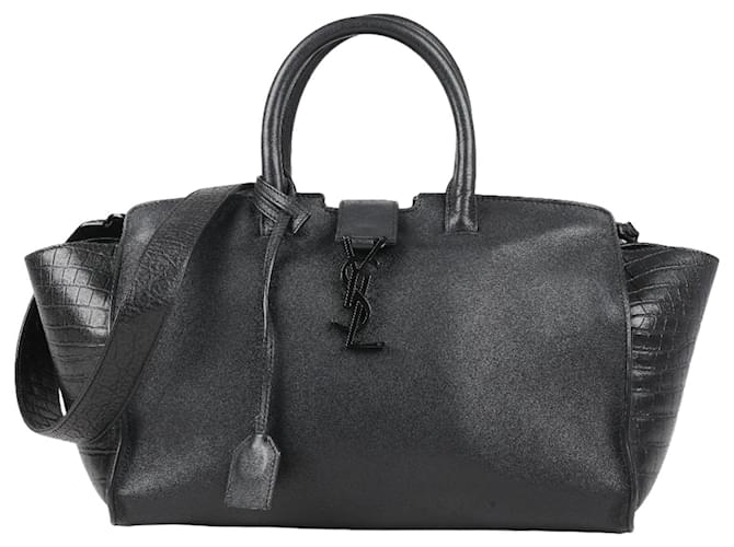 Saint Laurent Paris Downtown Cabas Embossed ✕ leather 2 way handbag Black 436832  ref.1356598