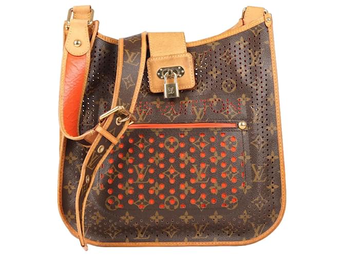 Twist Louis Vuitton Monogram Perforated Musette Shoulder Bag M95172 Brown Leather  ref.1356605