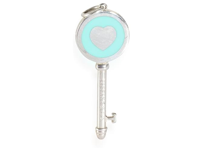 TIFFANY & CO. Circle Key Collection Blue Enamel Pendant in  Sterling Silver  ref.1356608