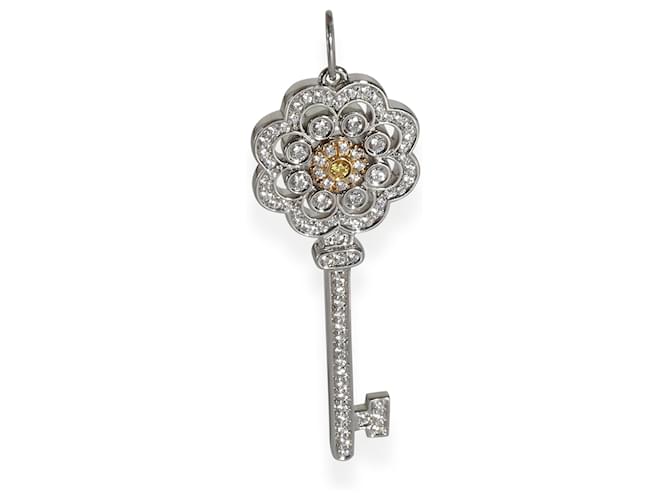 TIFFANY & CO. Rose Key Diamantanhänger in 18K Gelbgold/Platin Gelbes Gold  ref.1356610