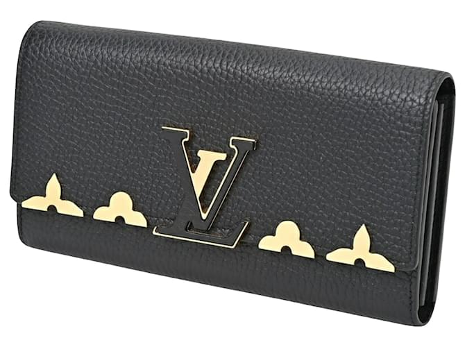 Louis Vuitton Portefeuille capucines Cuir Noir  ref.1356664