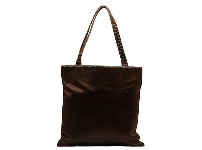 Tote Prada Tessuto Synthétique Marron  ref.1356725