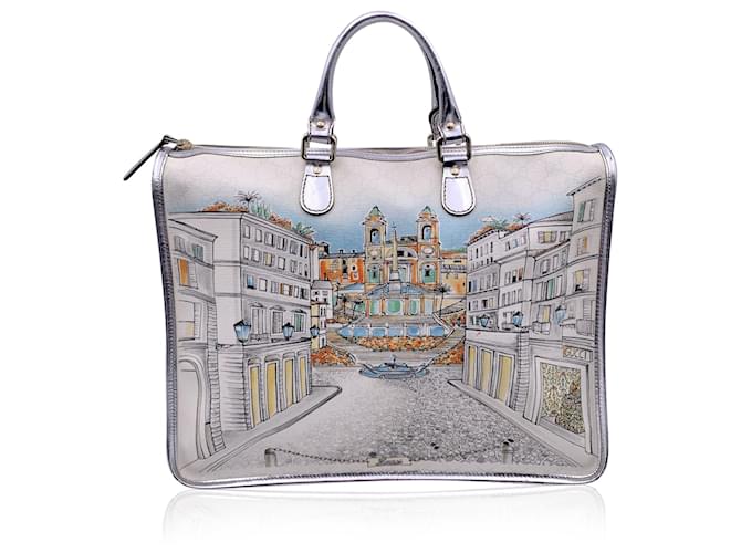 Gucci Borsa a tracolla Joy di Piazza di Spagna esclusiva Roma in edizione limitata Bianco Tela  ref.1356785