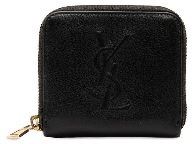 Yves Saint Laurent Leather Coin Case Carteira curta de couro em bom estado  ref.1356825