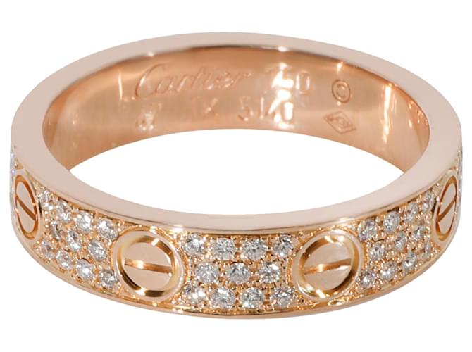 Cartier Love Diamond Pave Band en 18k or rose 0.31 ctw Métal Métallisé  ref.1356828