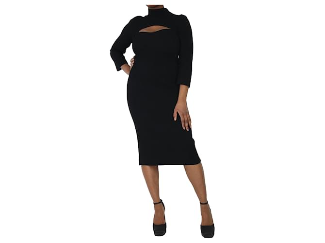 Khaite Black ribbed cutout midi dress - size XL Viscose  ref.1356869