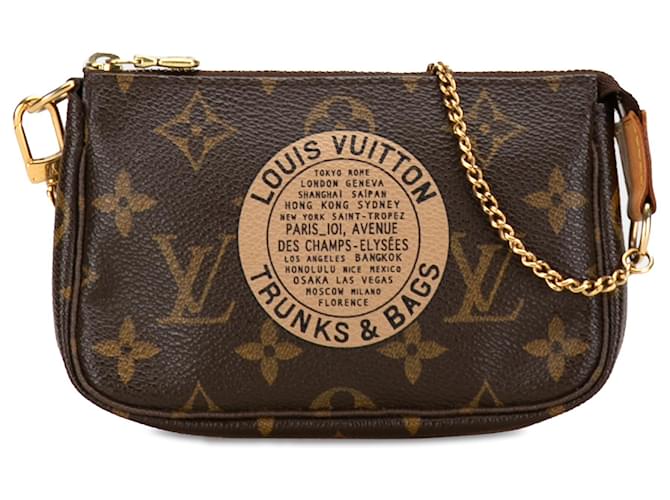 Louis Vuitton Brown Monogram Trunks and Bags Mini Pochette Accessoires Cloth  ref.1356907