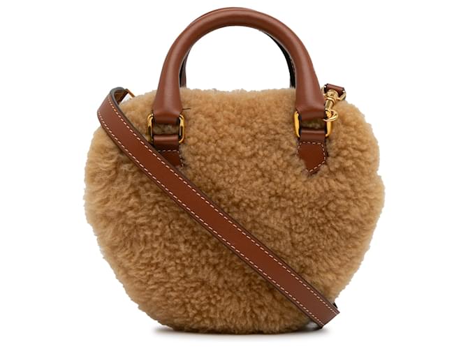 Céline Borsa a tracolla Celine in shearling marrone Beige Pelle Pelliccia Vitello simile a un vitello  ref.1356918